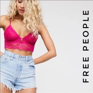 Free People Alyssa Underwire Bralette Fuchsia Fantastic Pink Women’s Size Small